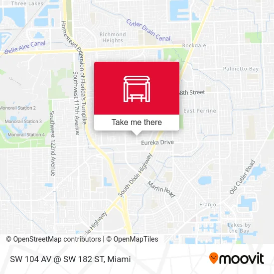 SW 104 AV @ SW 182 ST map