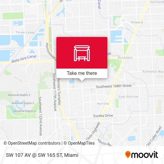 SW 107 AV @ SW 165 ST map