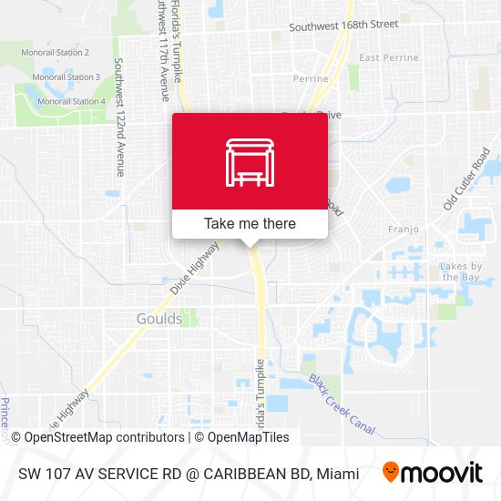 SW 107 AV SERVICE RD @ CARIBBEAN BD map