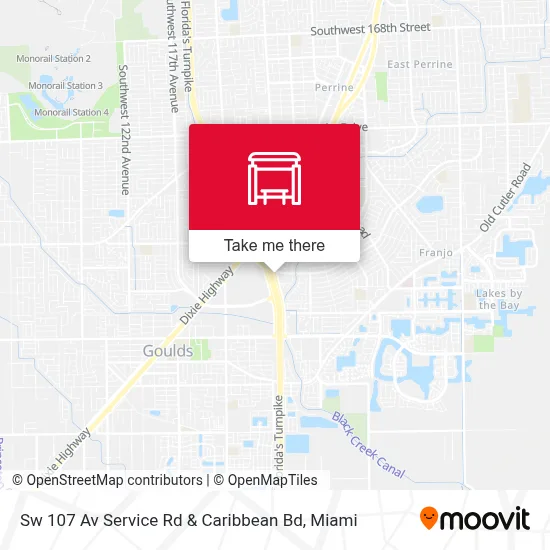 Sw 107 Av Service Rd & Caribbean Bd map