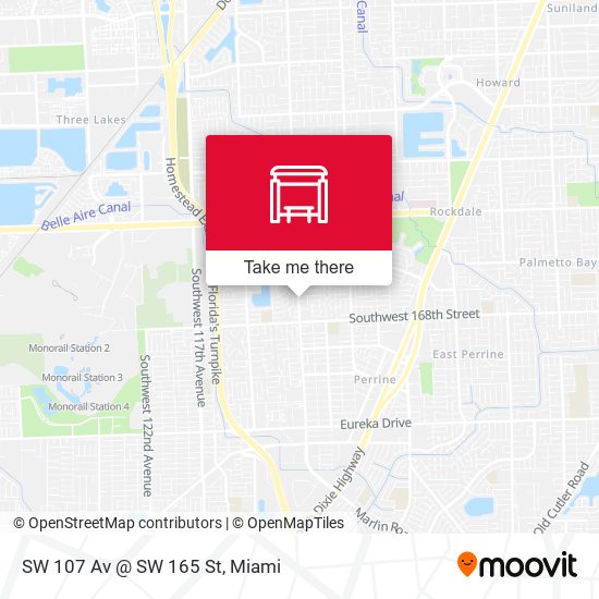 SW 107 Av @ SW 165 St map