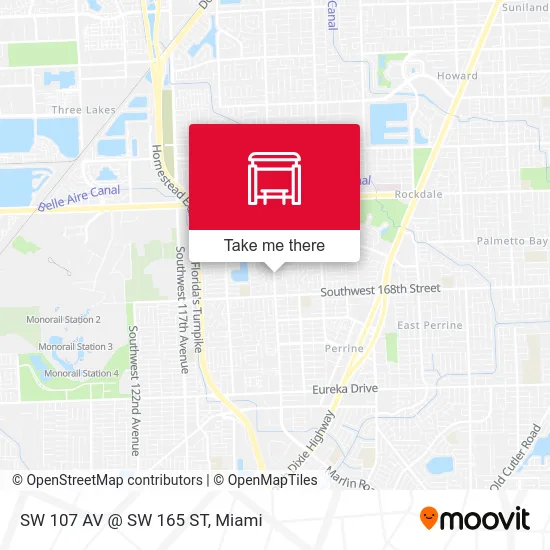 SW 107 AV @ SW 165 ST map