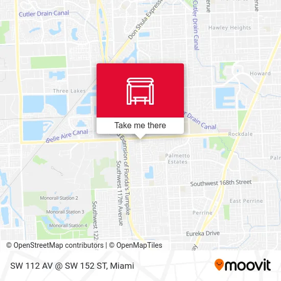 Mapa de SW 112 AV @ SW 152 ST