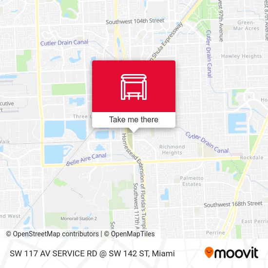 SW 117 AV SERVICE RD @ SW 142 ST map