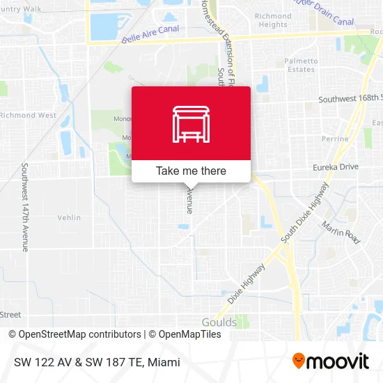 SW 122 AV & SW 187 TE map