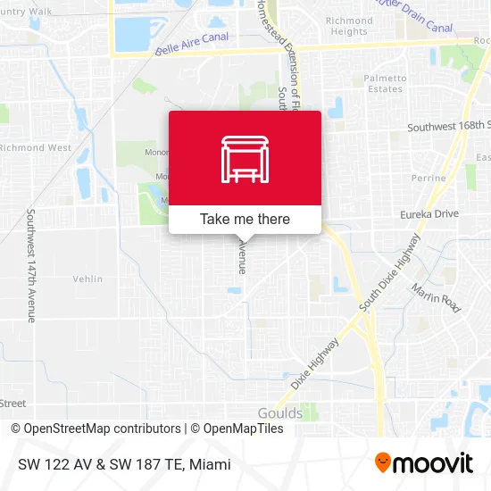 SW 122 AV & SW 187 TE map