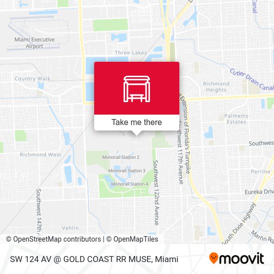 SW 124 Av @ Gold Coast Rr Muse map