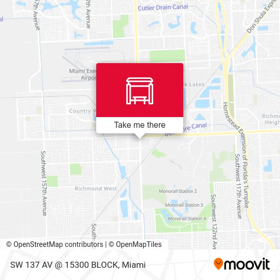 Mapa de SW 137 AV @ 15300 BLOCK