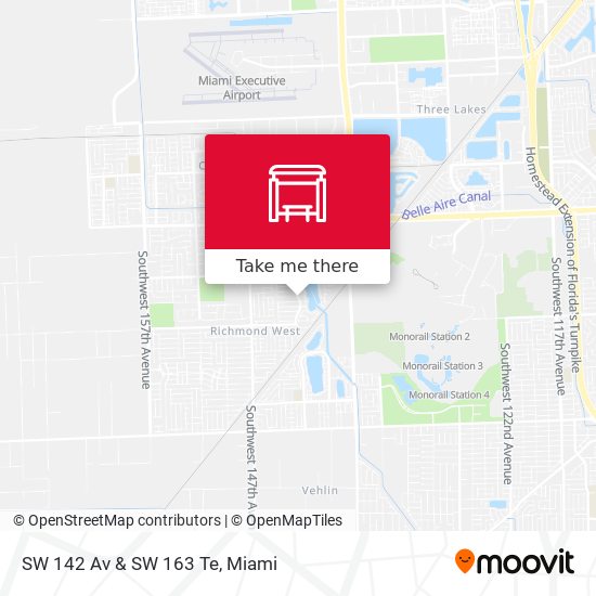 SW 142 Av & SW 163 Te map