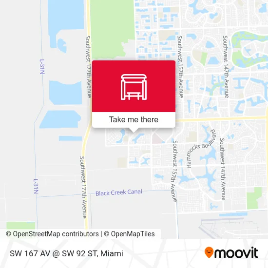 SW 167 AV @ SW 92 ST map