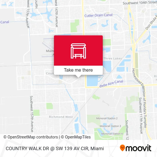 Mapa de COUNTRY WALK DR @ SW 139 AV CIR