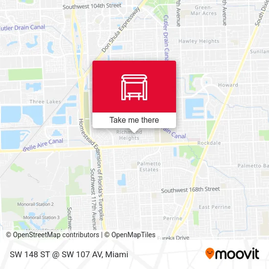 SW 148 ST @ SW 107 AV map