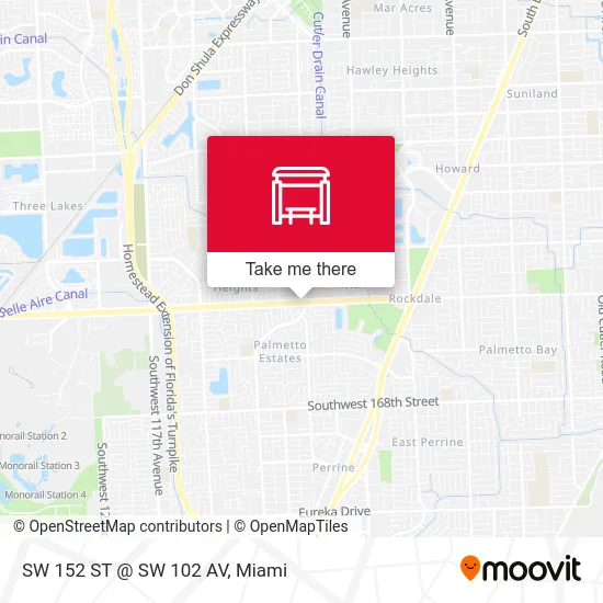 Mapa de SW 152 ST @ SW 102 AV