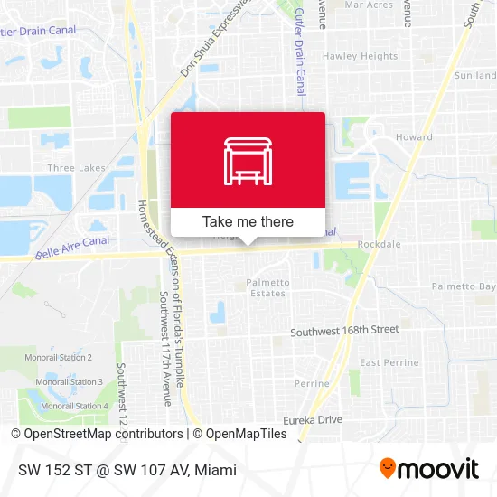Mapa de SW 152 ST @ SW 107 AV