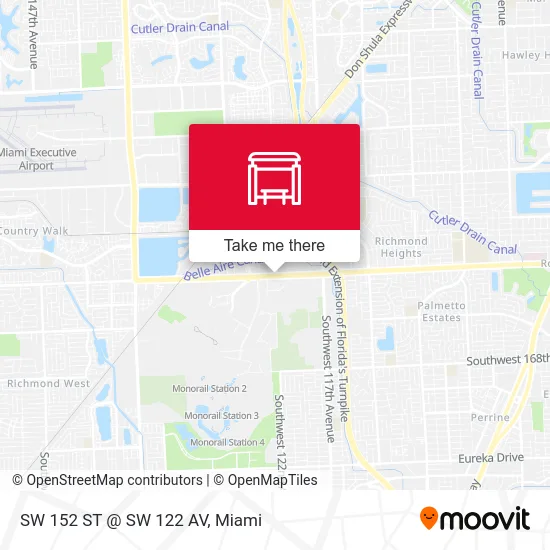 Mapa de SW 152 ST @ SW 122 AV