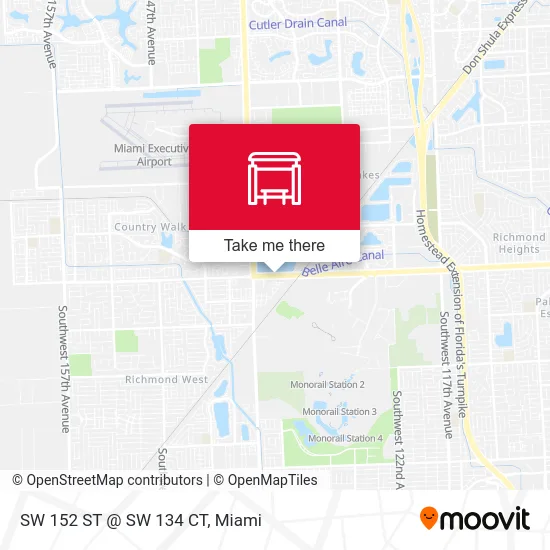 Mapa de SW 152 ST @ SW 134 CT