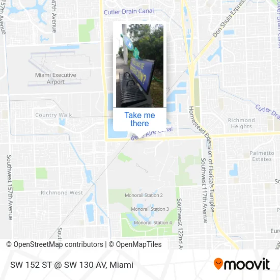 Mapa de SW 152 ST @ SW 130 AV