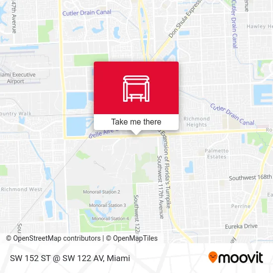 Mapa de SW 152 ST @ SW 122 AV