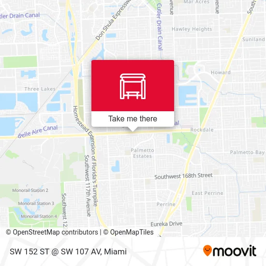 Mapa de SW 152 ST @ SW 107 AV