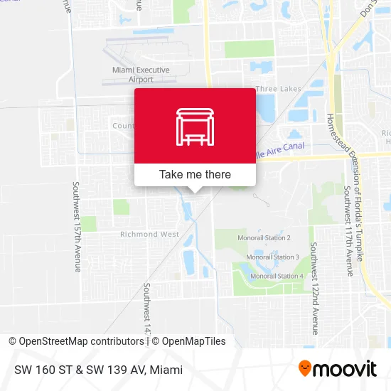 SW 160 ST & SW 139 AV map