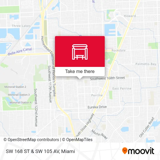SW 168 ST & SW 105 AV map