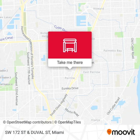 SW 172 ST & DUVAL ST map