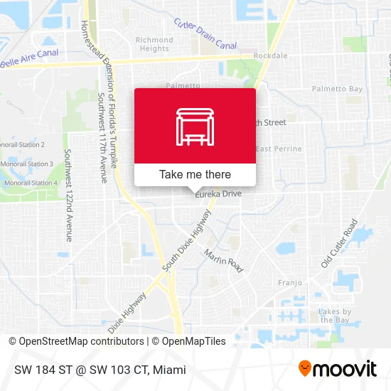 SW 184 ST @ SW 103 CT map