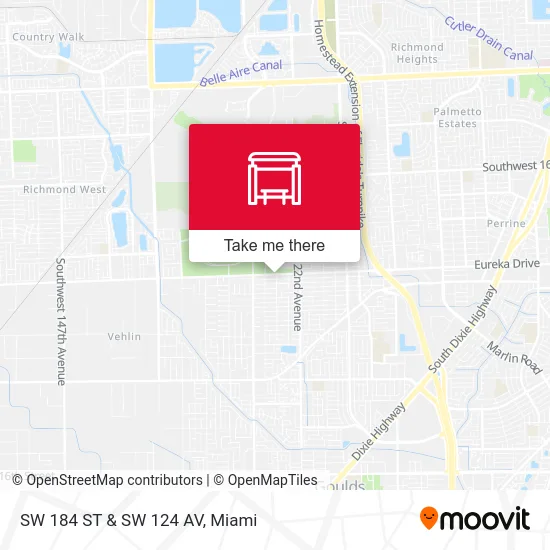 SW 184 ST & SW 124 AV map