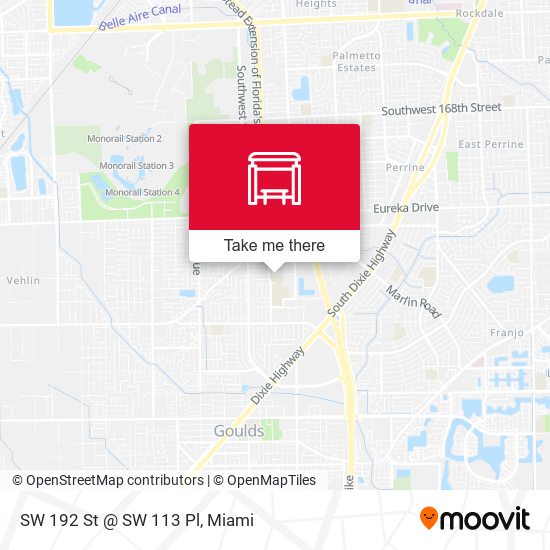 SW 192 St @ SW 113 Pl map