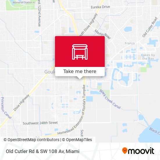 Old Cutler Rd & SW 108 Av map