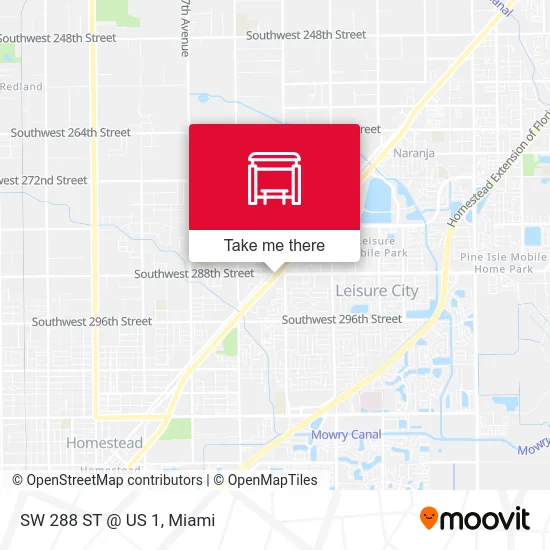 SW 288 ST @ US 1 map