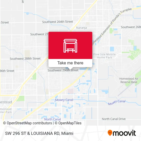 SW 296 ST & LOUISIANA RD map