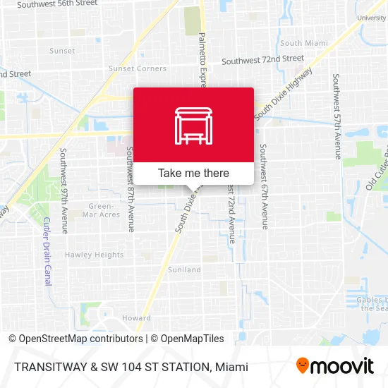 TRANSITWAY & SW 104 ST STATION map