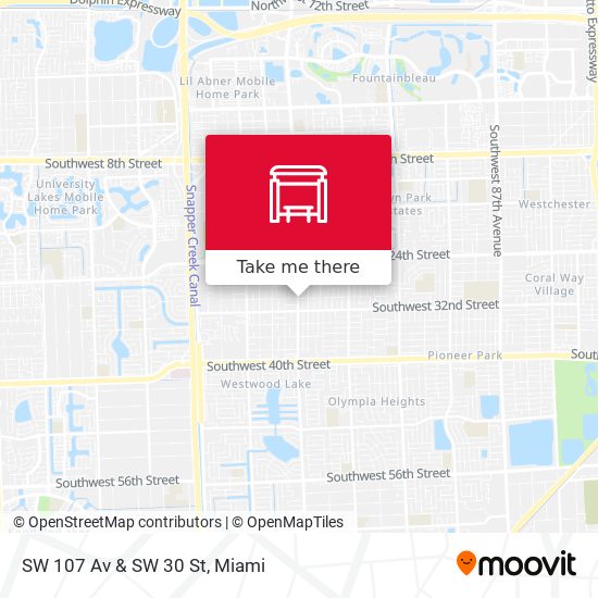 SW 107 Av & SW 30 St map