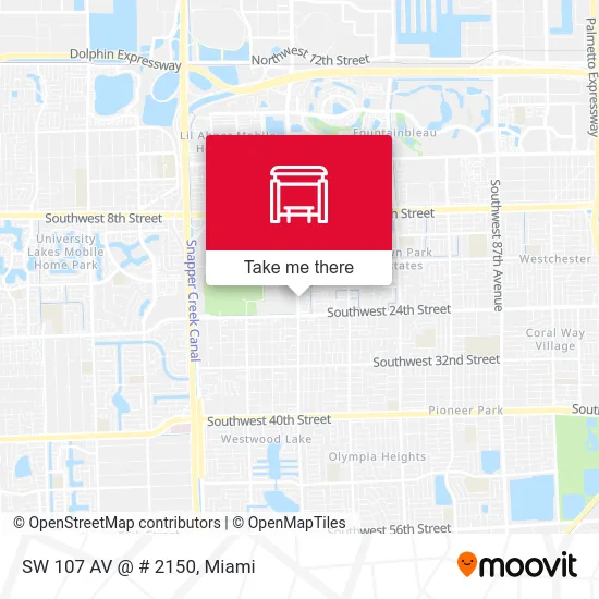 SW 107 AV @ # 2150 map