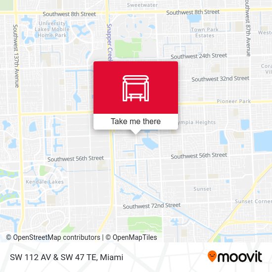 SW 112 Av & SW 47 Te map