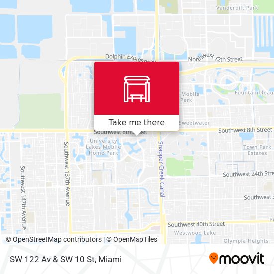 SW 122 Av & SW 10 St map