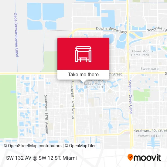 SW 132 AV @ SW 12 ST map