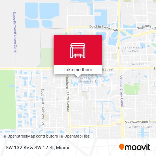 SW 132 Av & SW 12 St map