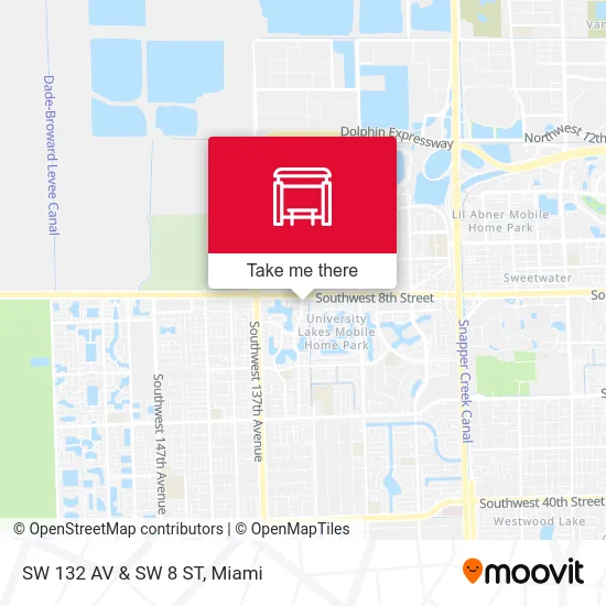 Mapa de SW 132 AV & SW 8 ST