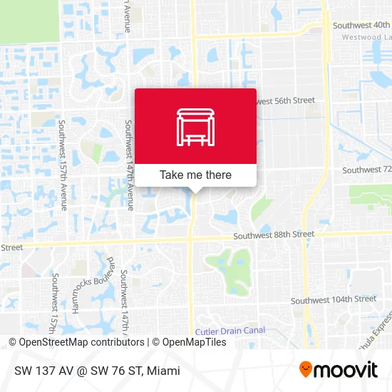 SW 137 AV @ SW 76 ST map