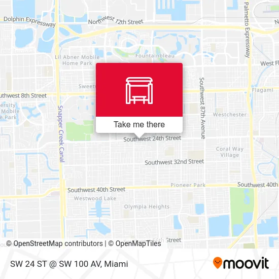 SW 24 ST @ SW 100 AV map