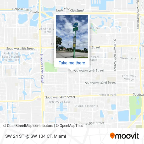 SW 24 ST @ SW 104 CT map