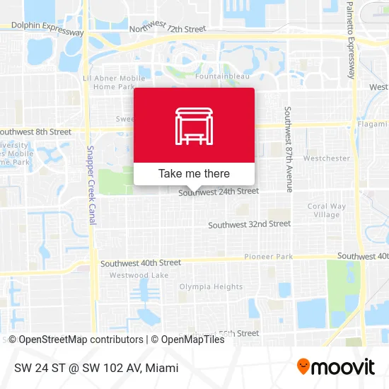 SW 24 ST @ SW 102 AV map