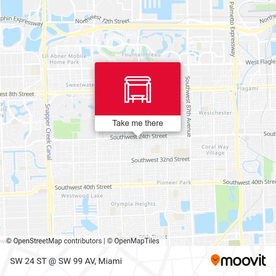SW 24 ST @ SW 99 AV map