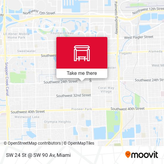 SW 24 St @ SW 90 Av map