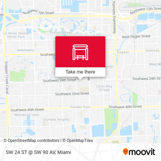 SW 24 ST @ SW 90 AV map