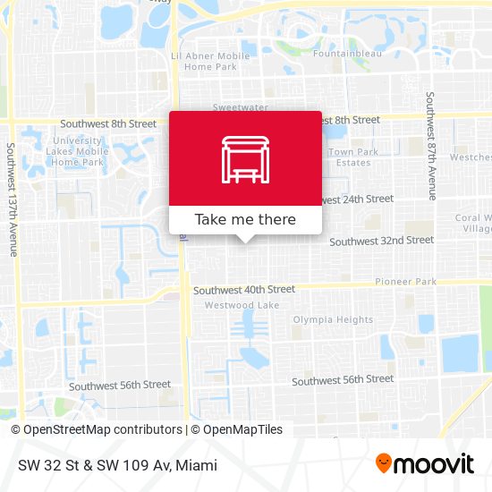 SW 32 St & SW 109 Av map