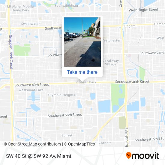SW 40 St @ SW 92 Av map