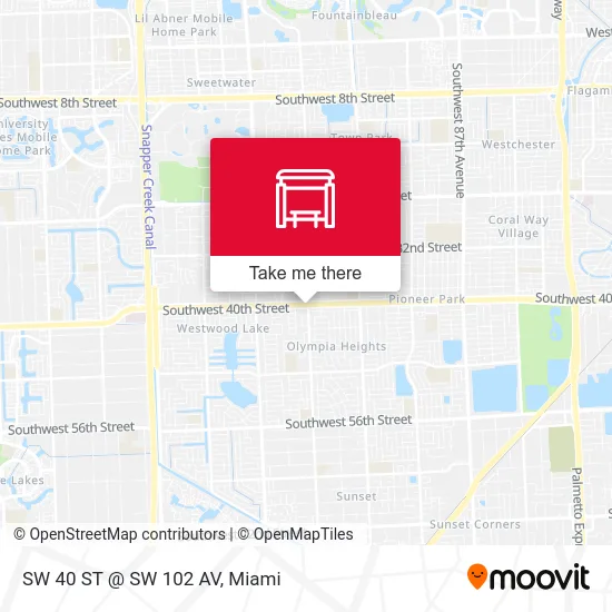 SW 40 ST @ SW 102 AV map